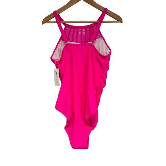 Holipick Women High Neck One Piece Mesh Bathing Swimsuits Open Back XXL Pink NWT - Picture 3 of 5